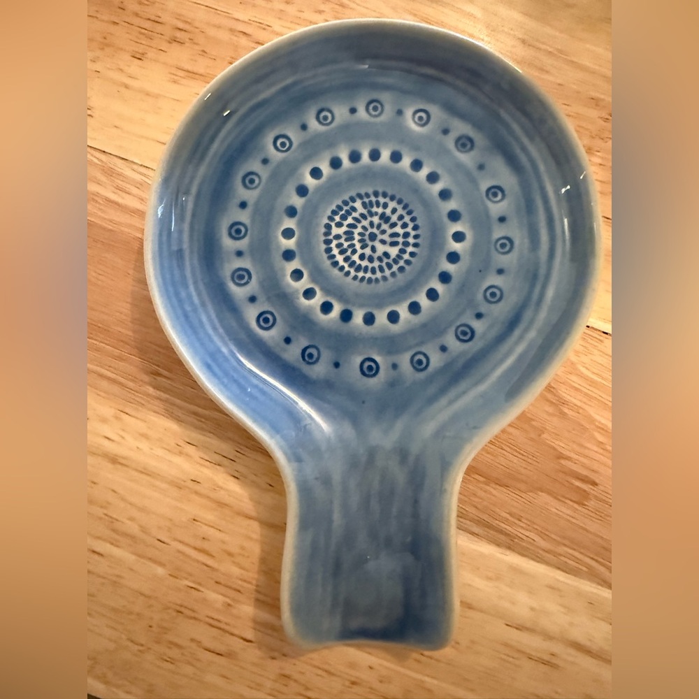 Blue Ceramic Spoon Rest